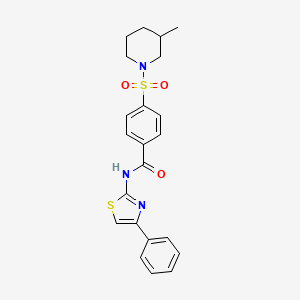 4-((3-methylpiperidin-1-yl)sulfonyl)-N-(4-phenylthiazol-2-yl)benzamide