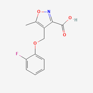 molecular formula C12H10FNO4 B2742889 4-[(2-Fluorophenoxy)methyl]-5-methylisoxazole-3-carboxylic acid CAS No. 932917-74-3