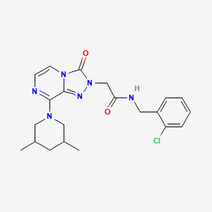molecular formula C21H25ClN6O2 B2742920 N-[(2-chlorophenyl)methyl]-2-[8-(3,5-dimethylpiperidin-1-yl)-3-oxo-2H,3H-[1,2,4]triazolo[4,3-a]pyrazin-2-yl]acetamide CAS No. 1251627-08-3