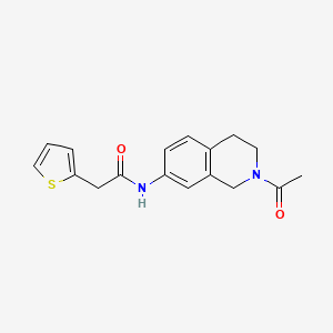 molecular formula C17H18N2O2S B2742929 N-(2-acetyl-1,2,3,4-tetrahydroisoquinolin-7-yl)-2-(thiophen-2-yl)acetamide CAS No. 955635-23-1