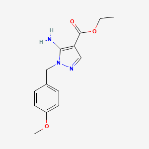 molecular formula C14H17N3O3 B2742951 乙酸-5-氨基-1-(4-甲氧基苄基)-1H-吡唑-4-羧酸乙酯 CAS No. 384835-92-1