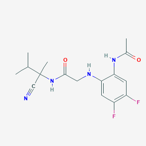 molecular formula C16H20F2N4O2 B2742969 N-(1-cyano-1,2-dimethylpropyl)-2-[(2-acetamido-4,5-difluorophenyl)amino]acetamide CAS No. 1311719-57-9