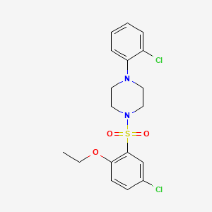 molecular formula C18H20Cl2N2O3S B2742974 1-(5-Chloro-2-ethoxybenzenesulfonyl)-4-(2-chlorophenyl)piperazine CAS No. 708224-35-5