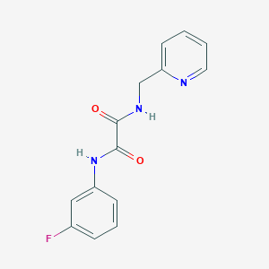 molecular formula C14H12FN3O2 B2742987 N-(3-fluorophenyl)-N'-[(pyridin-2-yl)methyl]ethanediamide CAS No. 839685-84-6