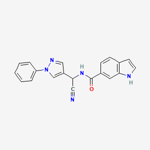 molecular formula C20H15N5O B2743023 N-[cyano(1-phenyl-1H-pyrazol-4-yl)methyl]-1H-indole-6-carboxamide CAS No. 1355598-01-4
