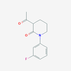 molecular formula C13H14FNO2 B2743032 3-Acetyl-1-(3-fluorophenyl)piperidin-2-one CAS No. 2241142-29-8