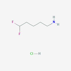 molecular formula C5H12ClF2N B2743035 5,5-Difluoropentan-1-amine hydrochloride CAS No. 2470439-60-0