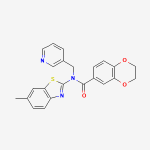 molecular formula C23H19N3O3S B2743060 N-(6-methyl-1,3-benzothiazol-2-yl)-N-[(pyridin-3-yl)methyl]-2,3-dihydro-1,4-benzodioxine-6-carboxamide CAS No. 895007-89-3