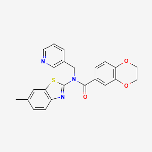 N-(6-methylbenzo[d]thiazol-2-yl)-N-(pyridin-3-ylmethyl)-2,3-dihydrobenzo[b][1,4]dioxine-6-carboxamide