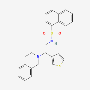 molecular formula C25H24N2O2S2 B2743061 N-(2-(3,4-dihydroisoquinolin-2(1H)-yl)-2-(thiophen-3-yl)ethyl)naphthalene-1-sulfonamide CAS No. 954600-39-6