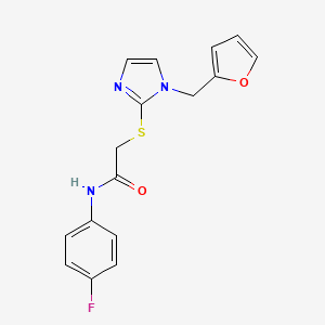 N-(4-fluorophenyl)-2-[1-(furan-2-ylmethyl)imidazol-2-yl]sulfanylacetamide