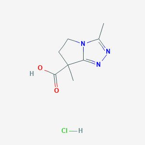 3,7-Dimethyl-5,6-dihydropyrrolo[2,1-c][1,2,4]triazole-7-carboxylic acid;hydrochloride