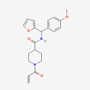 molecular formula C21H24N2O4 B2743086 N-[Furan-2-yl-(4-methoxyphenyl)methyl]-1-prop-2-enoylpiperidine-4-carboxamide CAS No. 2361818-62-2