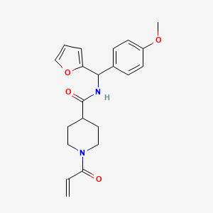 N-[Furan-2-yl-(4-methoxyphenyl)methyl]-1-prop-2-enoylpiperidine-4-carboxamide
