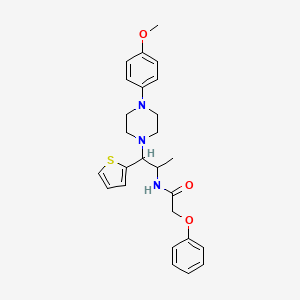 molecular formula C26H31N3O3S B2743097 N-(1-(4-(4-methoxyphenyl)piperazin-1-yl)-1-(thiophen-2-yl)propan-2-yl)-2-phenoxyacetamide CAS No. 887206-56-6