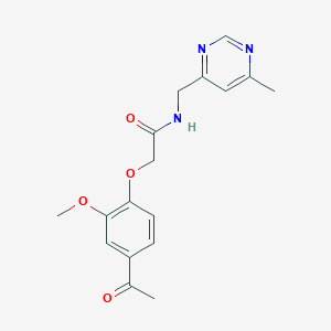 2-(4-acetyl-2-methoxyphenoxy)-N-((6-methylpyrimidin-4-yl)methyl)acetamide
