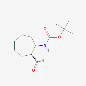 molecular formula C13H23NO3 B2743102 tert-butyl N-[(1S,2R)-2-formylcycloheptyl]carbamate CAS No. 1335031-85-0
