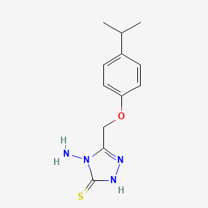 molecular formula C12H16N4OS B2743107 4-amino-5-[4-(propan-2-yl)phenoxymethyl]-4H-1,2,4-triazole-3-thiol CAS No. 851116-12-6
