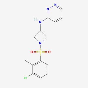 molecular formula C14H15ClN4O2S B2743118 N-[1-(3-chloro-2-methylbenzenesulfonyl)azetidin-3-yl]pyridazin-3-amine CAS No. 2097904-28-2