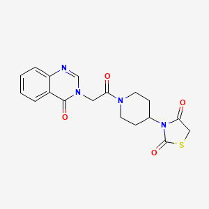 molecular formula C18H18N4O4S B2743125 3-(1-(2-(4-oxoquinazolin-3(4H)-yl)acetyl)piperidin-4-yl)thiazolidine-2,4-dione CAS No. 1795416-68-0