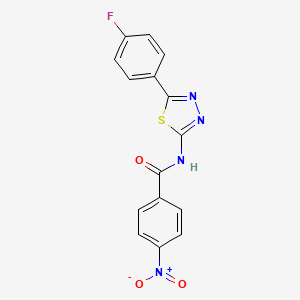 molecular formula C15H9FN4O3S B2743142 N-[5-(4-fluorophenyl)-1,3,4-thiadiazol-2-yl]-4-nitrobenzamide CAS No. 391226-86-1
