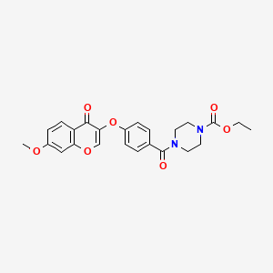 molecular formula C24H24N2O7 B2743149 ethyl 4-(4-((7-methoxy-4-oxo-4H-chromen-3-yl)oxy)benzoyl)piperazine-1-carboxylate CAS No. 951958-04-6
