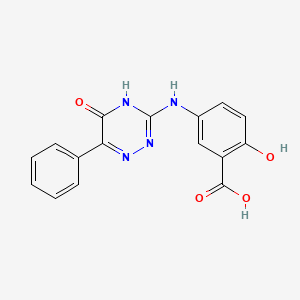 2-Hydroxy-5-[(5-oxo-6-phenyl-4,5-dihydro-1,2,4-triazin-3-yl)amino]benzoic acid