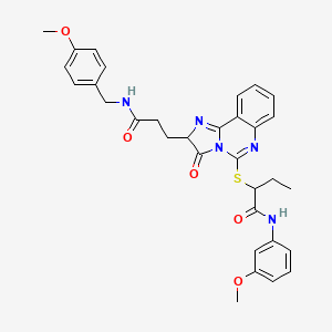 N-(3-methoxyphenyl)-2-{[2-(2-{[(4-methoxyphenyl)methyl]carbamoyl}ethyl)-3-oxo-2H,3H-imidazo[1,2-c]quinazolin-5-yl]sulfanyl}butanamide