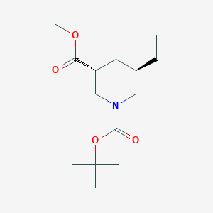 molecular formula C14H25NO4 B2743182 rac-1-tert-butyl3-methyl(3R,5R)-5-ethylpiperidine-1,3-dicarboxylate,trans CAS No. 2470280-03-4