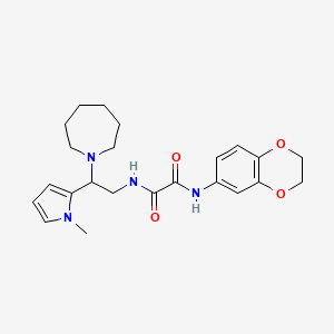 N1-(2-(azepan-1-yl)-2-(1-methyl-1H-pyrrol-2-yl)ethyl)-N2-(2,3-dihydrobenzo[b][1,4]dioxin-6-yl)oxalamide