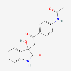 molecular formula C18H16N2O4 B2743203 N-{4-[2-(3-hydroxy-2-oxo-2,3-dihydro-1H-indol-3-yl)acetyl]phenyl}acetamide CAS No. 344898-29-9