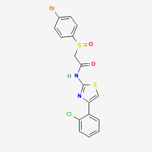 2-(4-bromophenyl)sulfinyl-N-[4-(2-chlorophenyl)-1,3-thiazol-2-yl]acetamide
