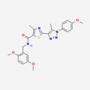 molecular formula C24H25N5O4S B2743215 N-[(2,5-dimethoxyphenyl)methyl]-2-[1-(4-methoxyphenyl)-5-methyl-1H-1,2,3-triazol-4-yl]-4-methyl-1,3-thiazole-5-carboxamide CAS No. 1207027-73-3