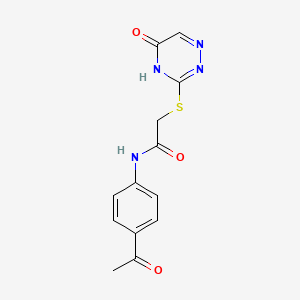 molecular formula C13H12N4O3S B2743231 N-(4-acetylphenyl)-2-[(5-oxo-4,5-dihydro-1,2,4-triazin-3-yl)sulfanyl]acetamide CAS No. 857491-79-3