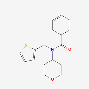 molecular formula C17H23NO2S B2743235 N-(oxan-4-yl)-N-[(thiophen-2-yl)methyl]cyclohex-3-ene-1-carboxamide CAS No. 1797598-98-1