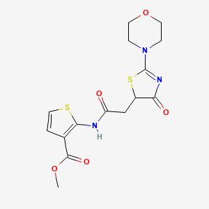 molecular formula C15H17N3O5S2 B2743241 Methyl 2-(2-(2-morpholino-4-oxo-4,5-dihydrothiazol-5-yl)acetamido)thiophene-3-carboxylate CAS No. 1010873-25-2