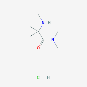 molecular formula C7H15ClN2O B2743246 N,N-Dimethyl-1-(methylamino)cyclopropane-1-carboxamide hydrochloride CAS No. 2453323-79-8