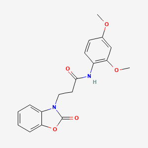 molecular formula C18H18N2O5 B2743251 N-(2,4-dimethoxyphenyl)-3-(2-oxo-1,3-benzoxazol-3-yl)propanamide CAS No. 851989-36-1