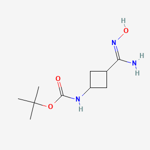 molecular formula C10H19N3O3 B2743256 tert-Butyl (3-(N-hydroxycarbamimidoyl)cyclobutyl)carbamate CAS No. 2241130-08-3