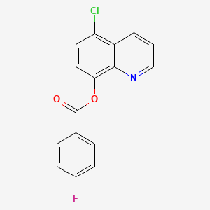 molecular formula C16H9ClFNO2 B2743269 5-Chloroquinolin-8-yl 4-fluorobenzoate CAS No. 305375-90-0