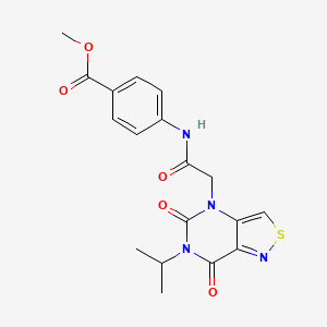 molecular formula C18H18N4O5S B2743270 methyl 4-{2-[5,7-dioxo-6-(propan-2-yl)-4H,5H,6H,7H-[1,2]thiazolo[4,3-d]pyrimidin-4-yl]acetamido}benzoate CAS No. 1251604-16-6