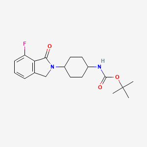 molecular formula C19H25FN2O3 B2743289 tert-Butyl (1R*,4R*)-4-(7-fluoro-1-oxoisoindolin-2-yl)cyclohexylcarbamate CAS No. 1713160-81-6