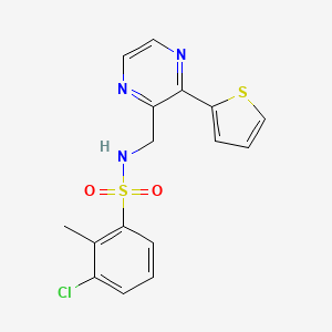 3-chloro-2-methyl-N-((3-(thiophen-2-yl)pyrazin-2-yl)methyl)benzenesulfonamide