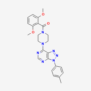 molecular formula C24H25N7O3 B2743309 (2,6-dimethoxyphenyl)(4-(3-(p-tolyl)-3H-[1,2,3]triazolo[4,5-d]pyrimidin-7-yl)piperazin-1-yl)methanone CAS No. 920226-14-8