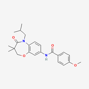 molecular formula C23H28N2O4 B2743332 N-(5-isobutyl-3,3-dimethyl-4-oxo-2,3,4,5-tetrahydrobenzo[b][1,4]oxazepin-8-yl)-4-methoxybenzamide CAS No. 921526-20-7