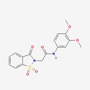 molecular formula C17H16N2O6S B2743349 N-(3,4-dimethoxyphenyl)-2-(1,1,3-trioxo-2,3-dihydro-1lambda6,2-benzothiazol-2-yl)acetamide CAS No. 482345-81-3