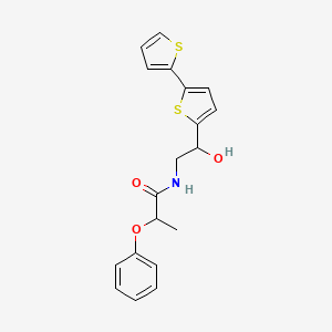 molecular formula C19H19NO3S2 B2743408 N-(2-{[2,2'-bithiophene]-5-yl}-2-hydroxyethyl)-2-phenoxypropanamide CAS No. 2097890-90-7