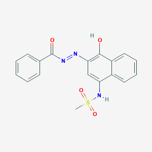 molecular formula C18H15N3O4S B2743422 N-[(1Z)-4-oxo-3-(phenylhydrazido)-1,4-dihydronaphthalen-1-ylidene]methanesulfonamide CAS No. 873855-70-0