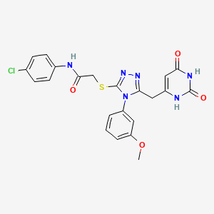 molecular formula C22H19ClN6O4S B2743451 N-(4-chlorophenyl)-2-({5-[(2,6-dioxo-1,2,3,6-tetrahydropyrimidin-4-yl)methyl]-4-(3-methoxyphenyl)-4H-1,2,4-triazol-3-yl}sulfanyl)acetamide CAS No. 852048-98-7