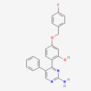 2-(2-Amino-5-phenylpyrimidin-4-yl)-5-[(4-fluorophenyl)methoxy]phenol